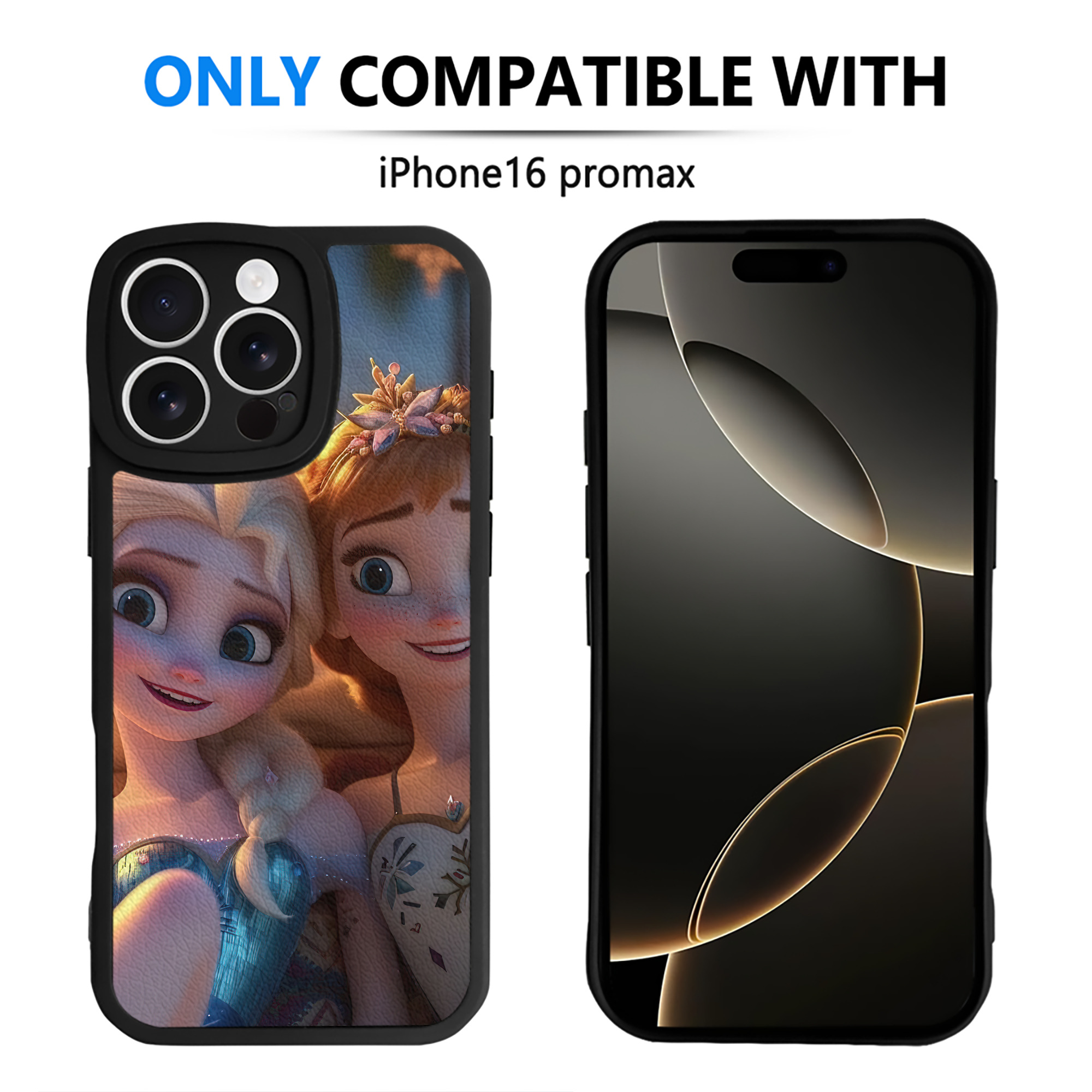 （画像用） アナと雪の女王 アンナ エルサ Frozen Anna Elsa 【iPhone 16シリーズ対応】シリコンスマホケース（レザー調） 材質：シリコン